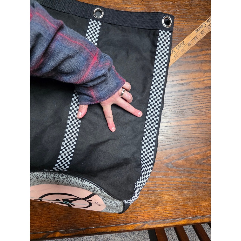 Vintage Swatch Canvas Duffel Bag Black Checkered Clock Face Retro 80s Gear Bag - Picture 9 of 16